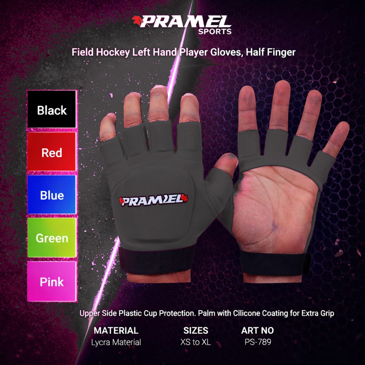 Field Hockey, Left Hand, Half Finger PS-789