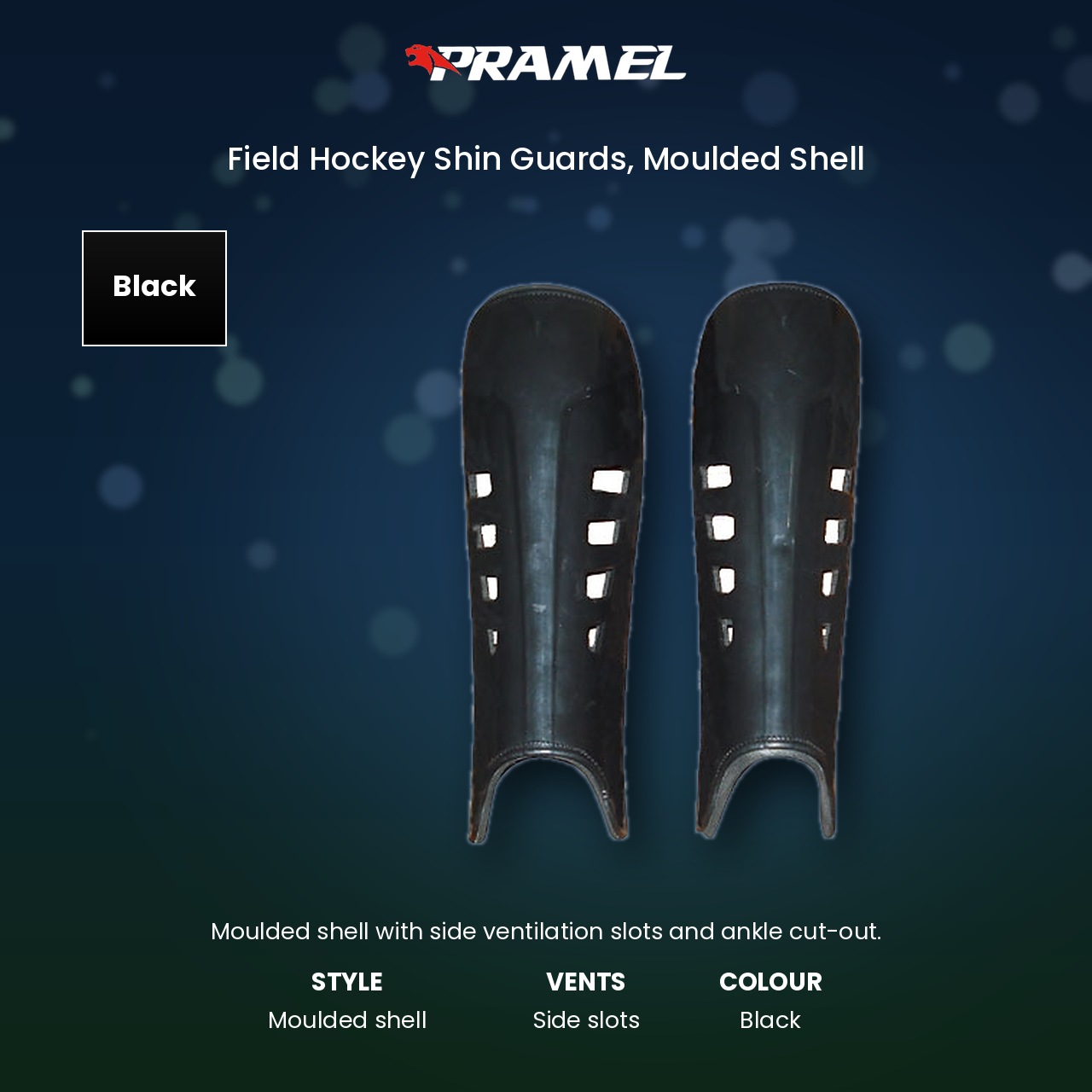 Pramel Moulded Shell ShinGuards - Black 