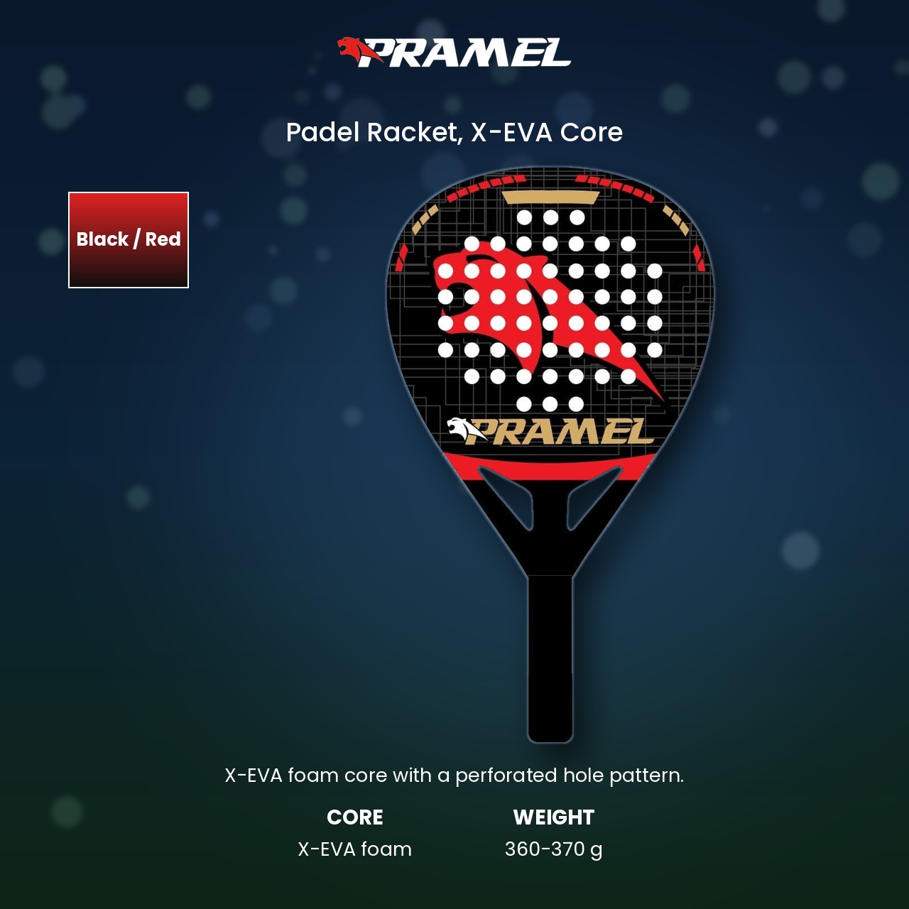Pramel X-Eva Padel Rackets - Black / Red